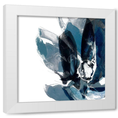 Blue Exclusion IV White Modern Wood Framed Art Print by Goldberger, Jennifer
