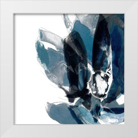 Blue Exclusion IV White Modern Wood Framed Art Print by Goldberger, Jennifer