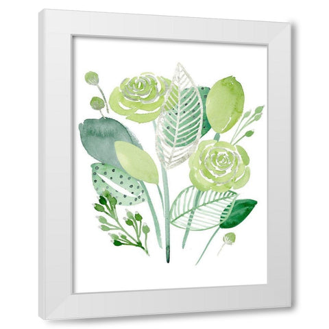 Green Portrait I White Modern Wood Framed Art Print by Wang, Melissa