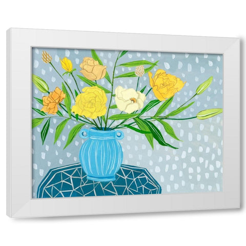 Flowers in Vase II White Modern Wood Framed Art Print by Wang, Melissa