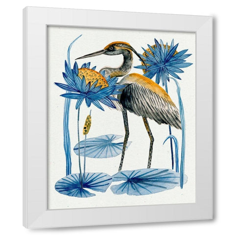 Heron Pond I White Modern Wood Framed Art Print by Wang, Melissa