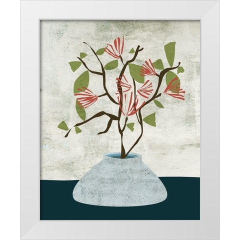 Zen Branch I White Modern Wood Framed Art Print by Wang, Melissa