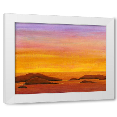 Ocean Glow I White Modern Wood Framed Art Print by OToole, Tim