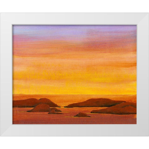 Ocean Glow II White Modern Wood Framed Art Print by OToole, Tim