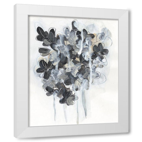 Monochrome Flora I White Modern Wood Framed Art Print by Vess, June Erica