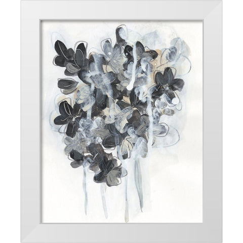 Monochrome Flora I White Modern Wood Framed Art Print by Vess, June Erica