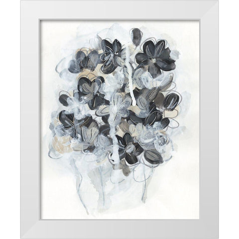 Monochrome Flora II White Modern Wood Framed Art Print by Vess, June Erica