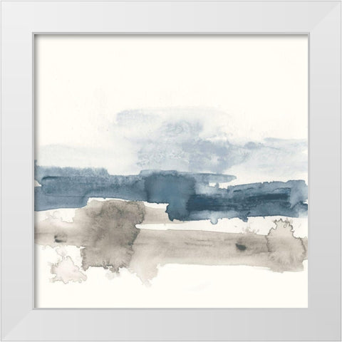 Shoreline Blues II White Modern Wood Framed Art Print by Vess, June Erica