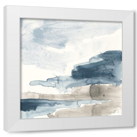Shoreline Blues VI White Modern Wood Framed Art Print by Vess, June Erica