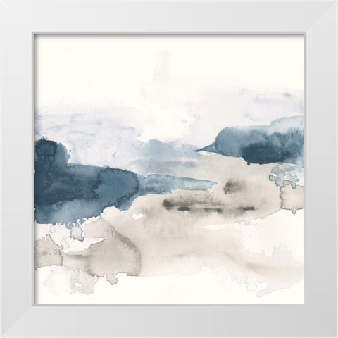 Shoreline Blues VII White Modern Wood Framed Art Print by Vess, June Erica