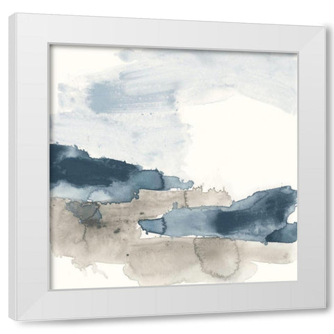 Shoreline Blues VIII White Modern Wood Framed Art Print by Vess, June Erica