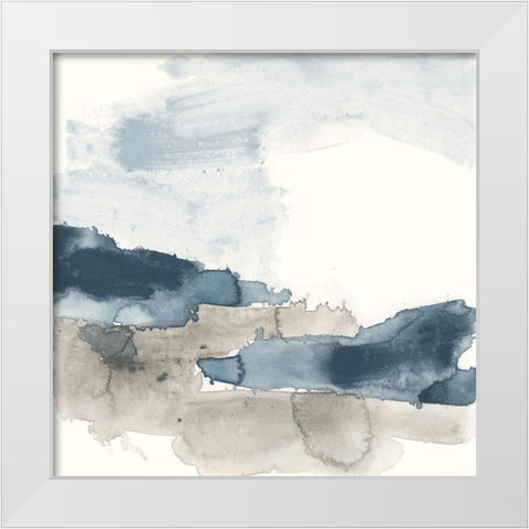 Shoreline Blues VIII White Modern Wood Framed Art Print by Vess, June Erica