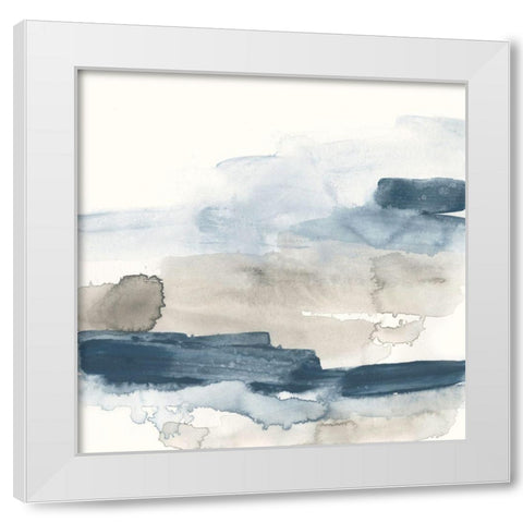 Shoreline Blues IX White Modern Wood Framed Art Print by Vess, June Erica