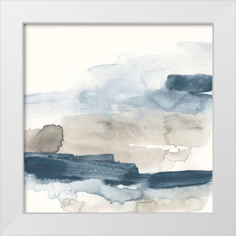 Shoreline Blues IX White Modern Wood Framed Art Print by Vess, June Erica
