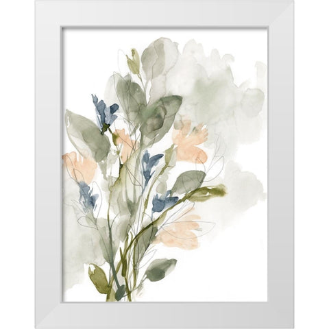 Flower Cluster I White Modern Wood Framed Art Print by Goldberger, Jennifer