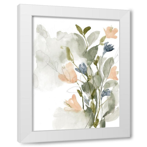 Flower Cluster II White Modern Wood Framed Art Print by Goldberger, Jennifer