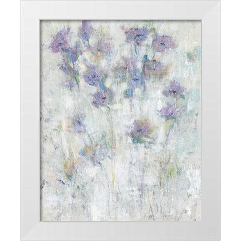 Lavender Floral Fresco I White Modern Wood Framed Art Print by OToole, Tim