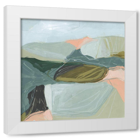 Field Partition I White Modern Wood Framed Art Print by Vess, June Erica