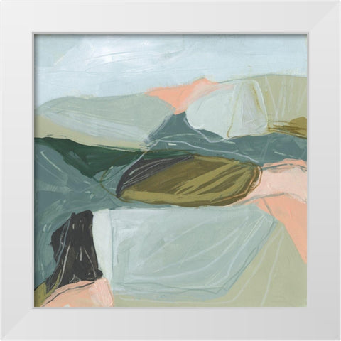 Field Partition I White Modern Wood Framed Art Print by Vess, June Erica