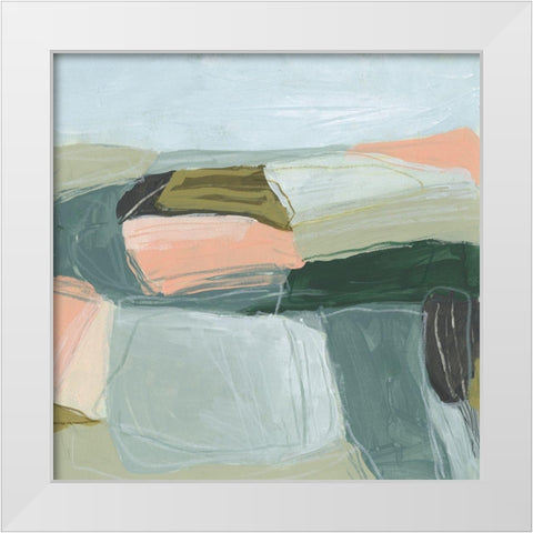 Field Partition II White Modern Wood Framed Art Print by Vess, June Erica