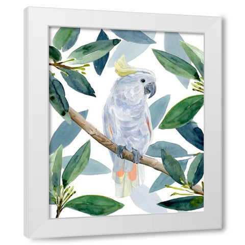 Cockatoo Perch I White Modern Wood Framed Art Print by Warren, Annie