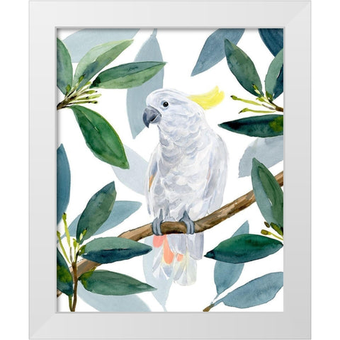 Cockatoo Perch II White Modern Wood Framed Art Print by Warren, Annie
