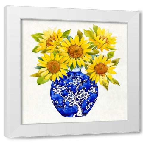 Sun Flower Still Life I White Modern Wood Framed Art Print by OToole, Tim