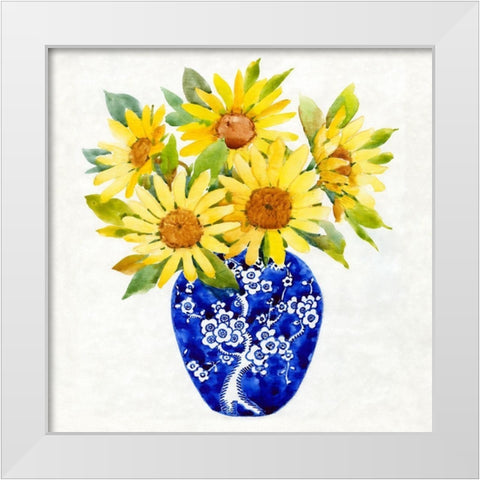 Sun Flower Still Life II White Modern Wood Framed Art Print by OToole, Tim