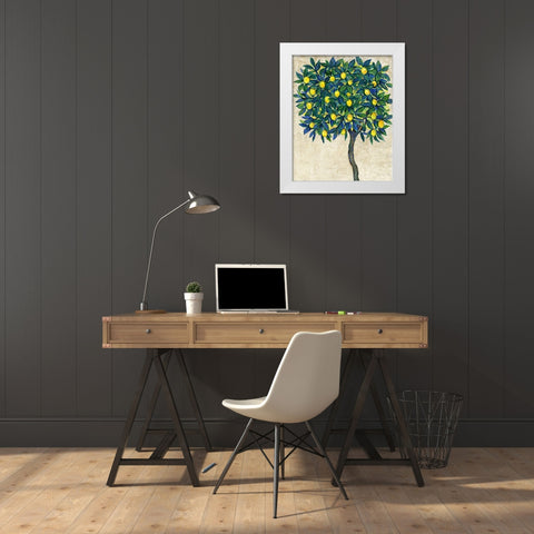 Lemon Tree Composition I White Modern Wood Framed Art Print by OToole, Tim