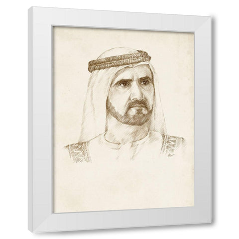Sheikh Mohammed bin Rashid Al Maktoum White Modern Wood Framed Art Print by Harper, Ethan