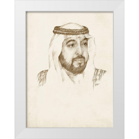 Sheikh Khalifa bin Zayed Al Nahyan White Modern Wood Framed Art Print by Harper, Ethan