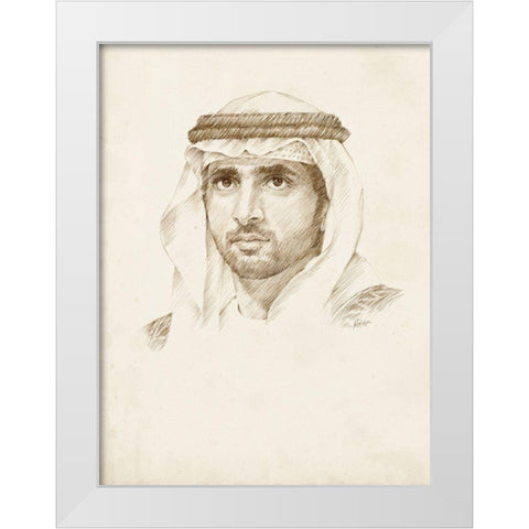 Sheikh Hamdan bin Mohammed bin Rashid Al Maktoum White Modern Wood Framed Art Print by Harper, Ethan