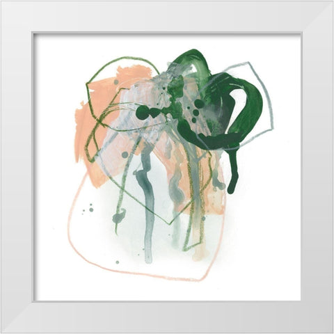 Terracotta Tangle I White Modern Wood Framed Art Print by Vess, June Erica