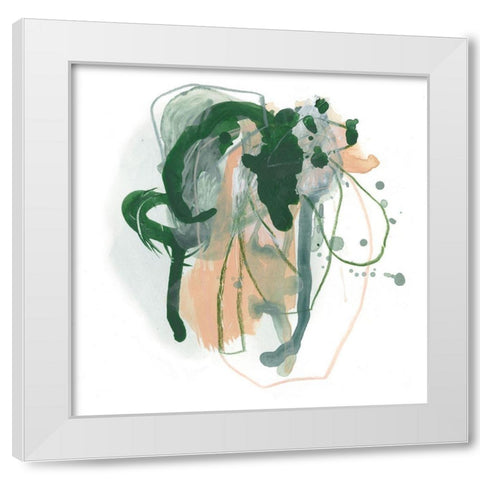 Terracotta Tangle II White Modern Wood Framed Art Print by Vess, June Erica