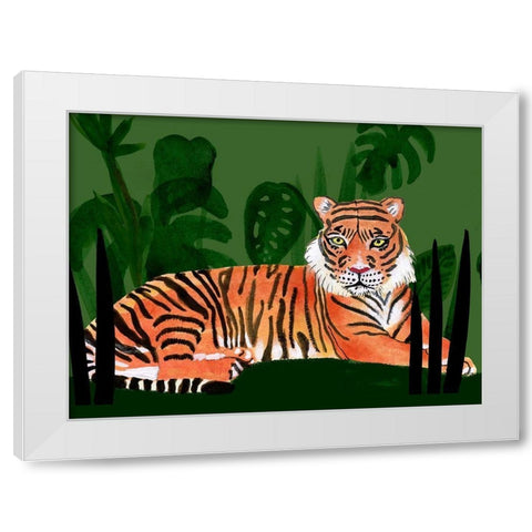 Tiger Tiger I White Modern Wood Framed Art Print by Ludwig, Alicia