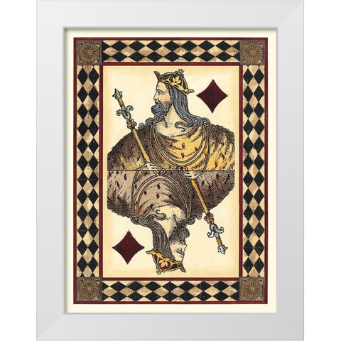 Harlequin Cards II White Modern Wood Framed Art Print by Vision Studio