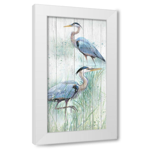 Seaside Heron Pair I White Modern Wood Framed Art Print by Studio W