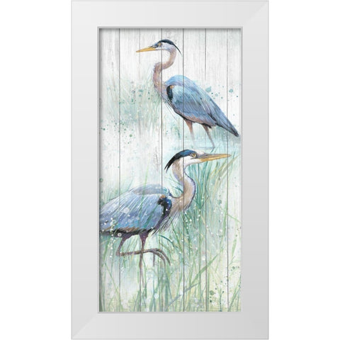 Seaside Heron Pair I White Modern Wood Framed Art Print by Studio W