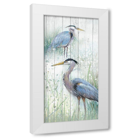 Seaside Heron Pair II White Modern Wood Framed Art Print by Studio W