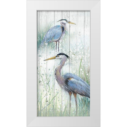 Seaside Heron Pair II White Modern Wood Framed Art Print by Studio W