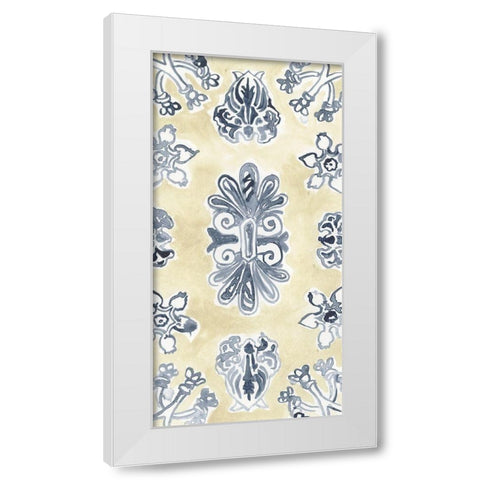 Parchment Motif I White Modern Wood Framed Art Print by Vess, June Erica