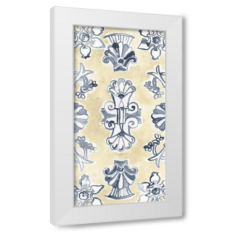 Parchment Motif II White Modern Wood Framed Art Print by Vess, June Erica