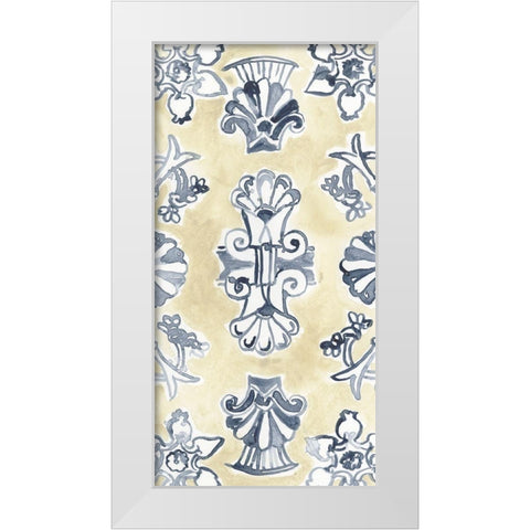 Parchment Motif II White Modern Wood Framed Art Print by Vess, June Erica