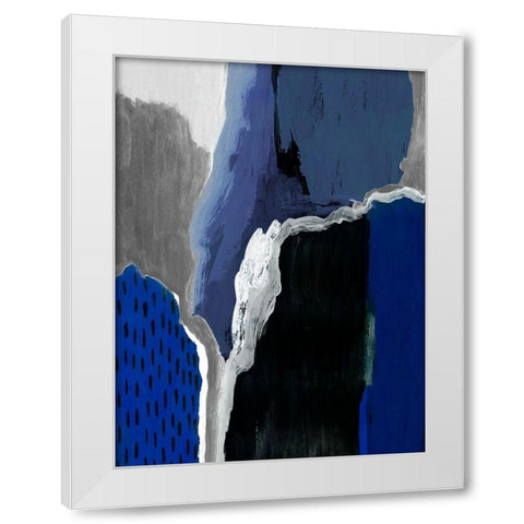 Cobalt Abstract II White Modern Wood Framed Art Print by Studio W