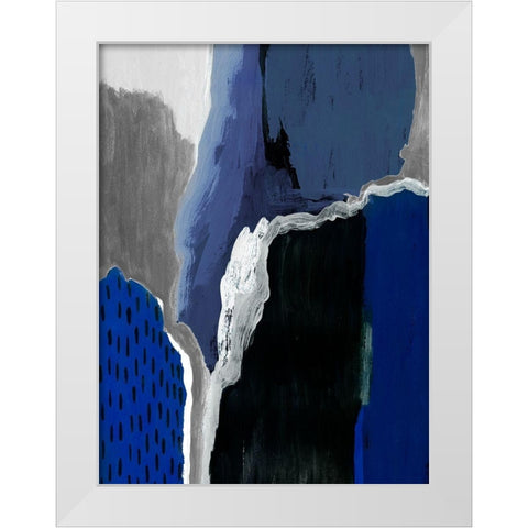 Cobalt Abstract II White Modern Wood Framed Art Print by Studio W