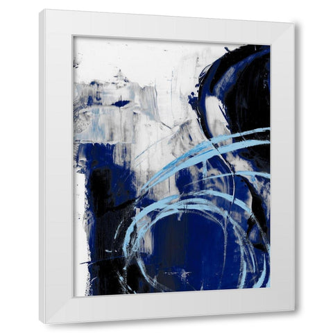 Indigo Interlude I White Modern Wood Framed Art Print by Harper, Ethan