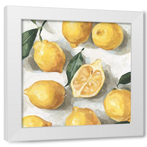 Fresh Lemons I White Modern Wood Framed Art Print by Caroline, Emma