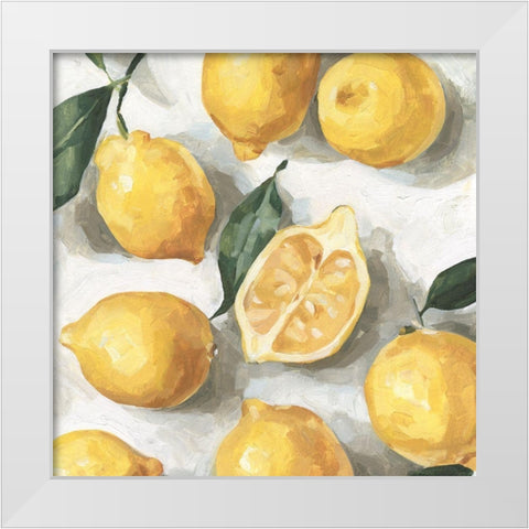 Fresh Lemons I White Modern Wood Framed Art Print by Caroline, Emma