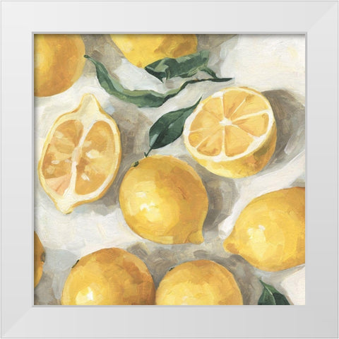 Fresh Lemons II White Modern Wood Framed Art Print by Caroline, Emma