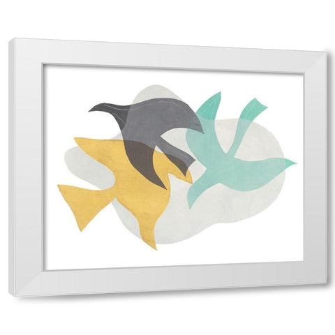 Peace Composition I White Modern Wood Framed Art Print by Delamater, Rob